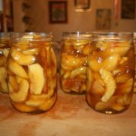 honey peaches in jar