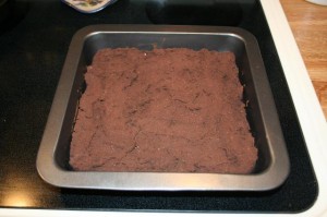 BB brownie out of oven