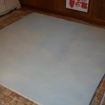 Floorcloth back paint washed