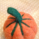 Felted pumpkin stem done