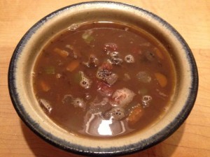 lentil soup served