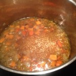 Kale soup broth added