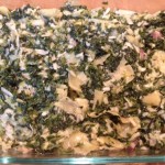 Spinach dip in pan